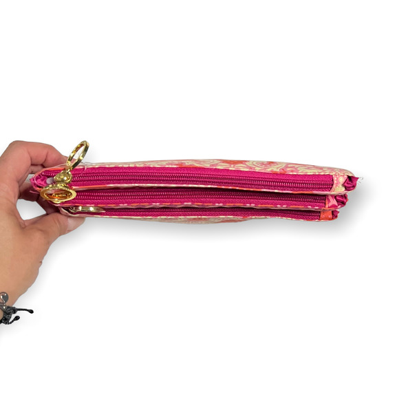 Contents by Allegro Set of 3 Pink, Orange & Cream Fabric Makeup, Travel Bags - Picture 8 of 12